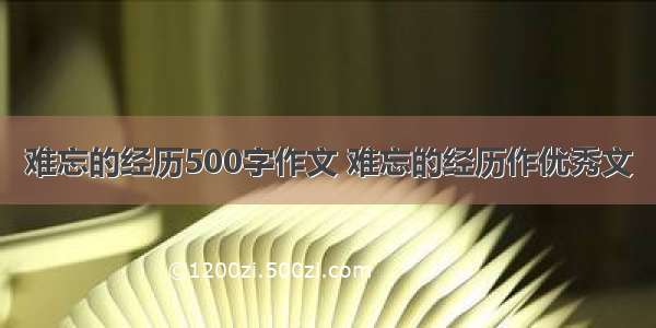 难忘的经历500字作文 难忘的经历作优秀文