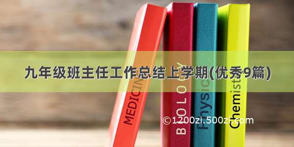 九年级班主任工作总结上学期(优秀9篇)