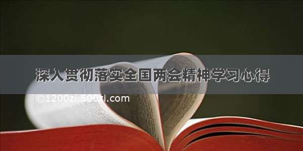 深入贯彻落实全国两会精神学习心得