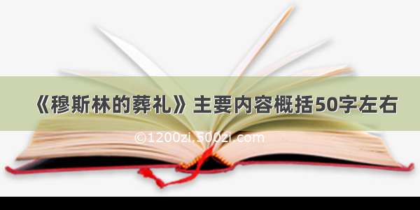 《穆斯林的葬礼》主要内容概括50字左右