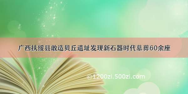 广西扶绥县敢造贝丘遗址发现新石器时代墓葬60余座