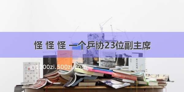 怪 怪 怪 一个乒协23位副主席