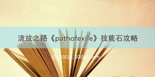 流放之路《pathofexile》技能石攻略