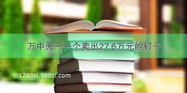 万中无一一个卖出27.6万元的钉子