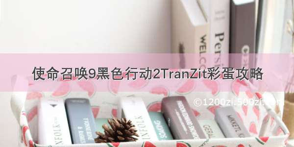 使命召唤9黑色行动2TranZit彩蛋攻略