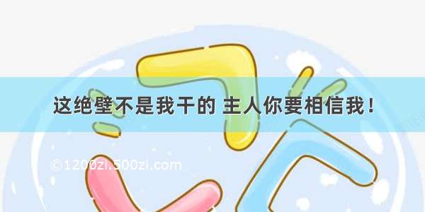 这绝壁不是我干的 主人你要相信我！