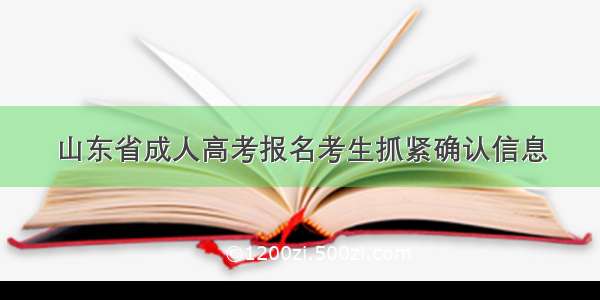 山东省成人高考报名考生抓紧确认信息