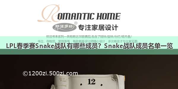 LPL春季赛Snake战队有哪些成员？Snake战队成员名单一览