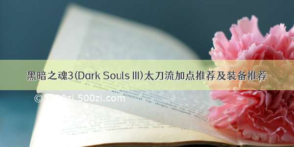 黑暗之魂3(Dark Souls III)太刀流加点推荐及装备推荐