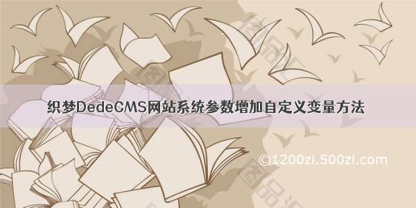 织梦DedeCMS网站系统参数增加自定义变量方法