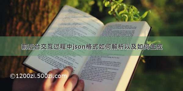 前后台交互过程中json格式如何解析以及如何生成