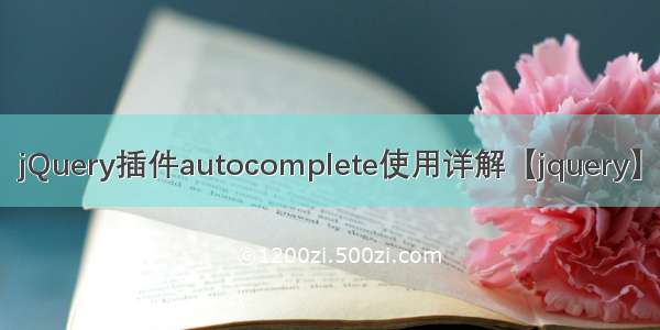 jQuery插件autocomplete使用详解【jquery】