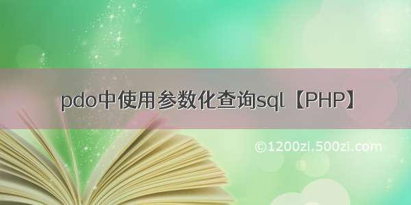 pdo中使用参数化查询sql【PHP】