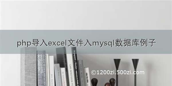 php导入excel文件入mysql数据库例子