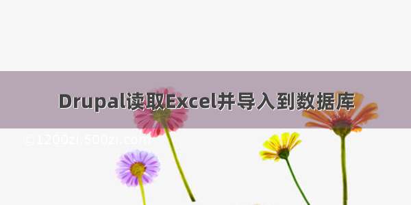 Drupal读取Excel并导入到数据库