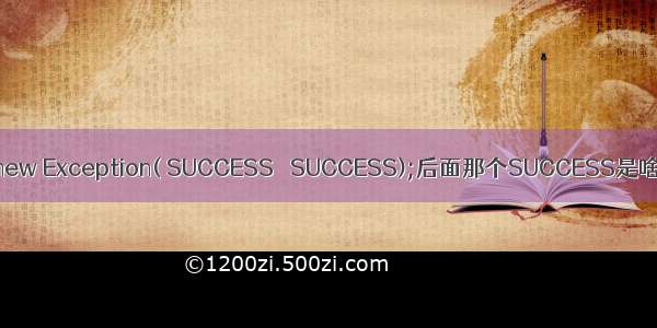 throw new Exception( SUCCESS   SUCCESS);后面那个SUCCESS是啥意思？