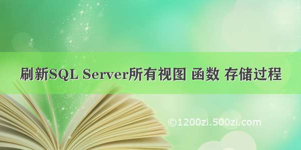 刷新SQL Server所有视图 函数 存储过程