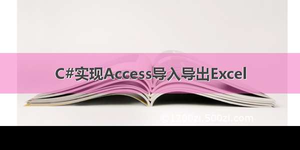 C#实现Access导入导出Excel