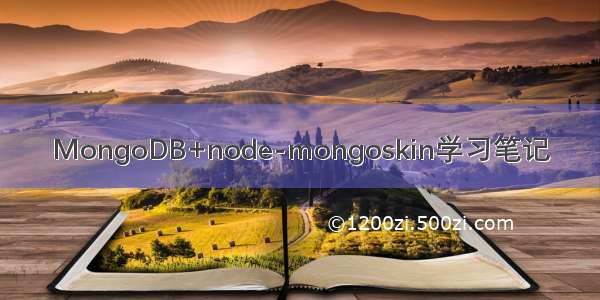 MongoDB+node-mongoskin学习笔记