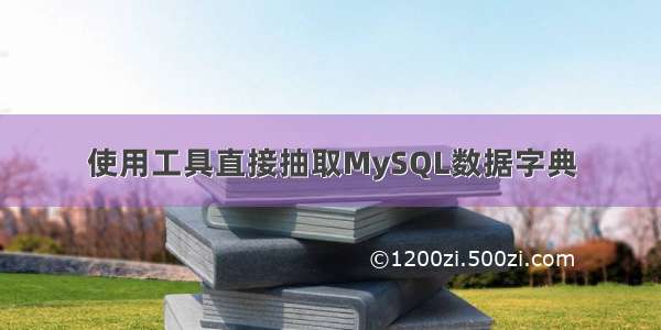 使用工具直接抽取MySQL数据字典