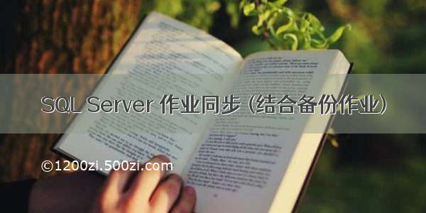 SQL Server 作业同步 (结合备份作业)