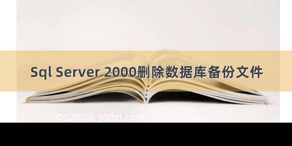 Sql Server 2000删除数据库备份文件