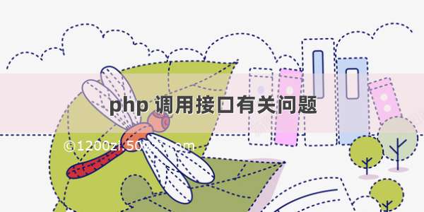 php 调用接口有关问题