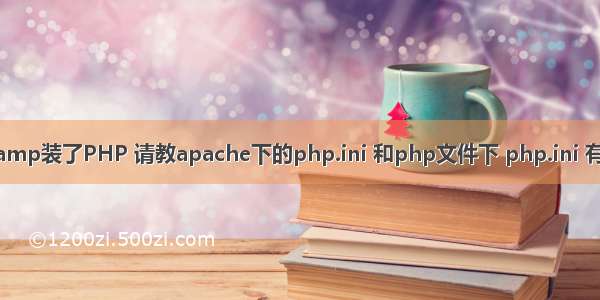 小弟用wamp装了PHP 请教apache下的php.ini 和php文件下 php.ini 有什么区别