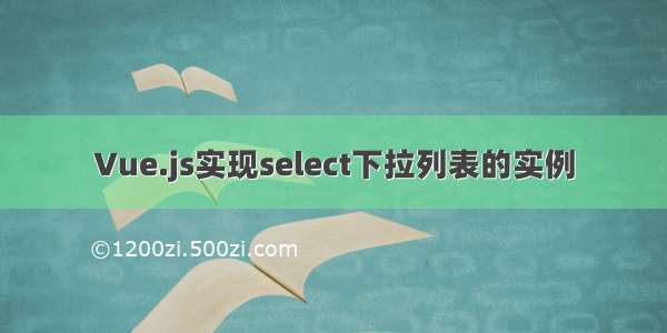 Vue.js实现select下拉列表的实例