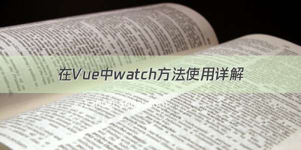 在Vue中watch方法使用详解