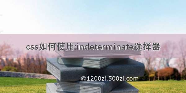 css如何使用:indeterminate选择器