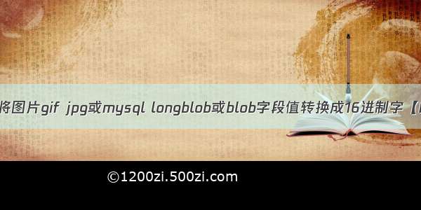 php中将图片gif jpg或mysql longblob或blob字段值转换成16进制字【PHP】