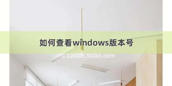 如何查看windows版本号