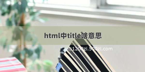 html中title啥意思