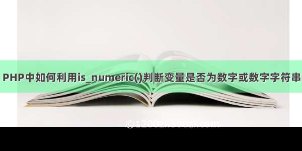 PHP中如何利用is_numeric()判断变量是否为数字或数字字符串