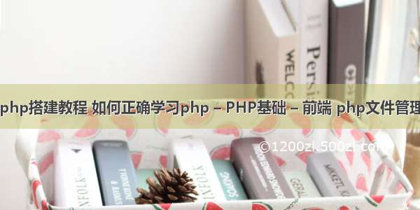 网站php搭建教程 如何正确学习php – PHP基础 – 前端 php文件管理木马