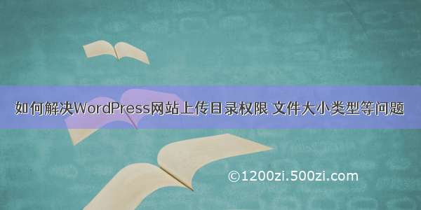 如何解决WordPress网站上传目录权限 文件大小类型等问题