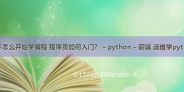 新手怎么开始学编程 程序员如何入门？ – python – 前端 运维学python