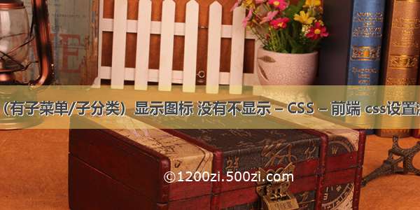 CSS 菜单（有子菜单/子分类）显示图标 没有不显示 – CSS – 前端 css设置浏览器兼容