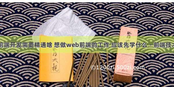 做网站前端开发需要精通啥 想做web前端的工作 应该先学什么 – 前端技术 – 前端