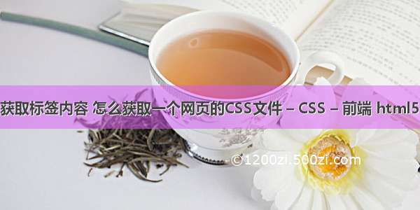 css选择器获取标签内容 怎么获取一个网页的CSS文件 – CSS – 前端 html5 css3 滑动