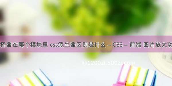 css选择器在哪个模块里 css派生器区别是什么 – CSS – 前端 图片放大功能css