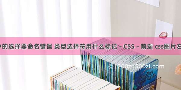 css中的选择器命名错误 类型选择符用什么标记 – CSS – 前端 css图片左对齐