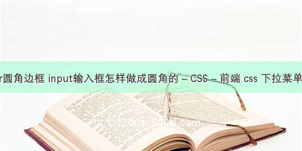 border圆角边框 input输入框怎样做成圆角的 – CSS – 前端 css 下拉菜单被覆盖