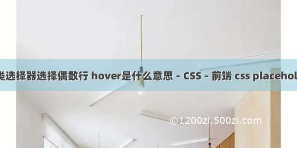 css3伪类选择器选择偶数行 hover是什么意思 – CSS – 前端 css placeholder换行