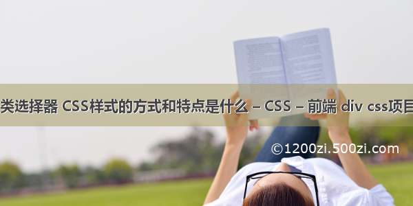css3类选择器 CSS样式的方式和特点是什么 – CSS – 前端 div css项目实战