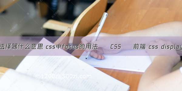 css伪类选择器什么意思 css中focus的用法 – CSS – 前端 css display initial