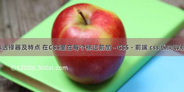 css选择器及特点 在CSS里在每个标记前加 – CSS – 前端 css 纵向导航栏