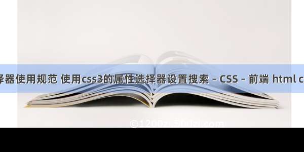 css选择器使用规范 使用css3的属性选择器设置搜索 – CSS – 前端 html css 特效