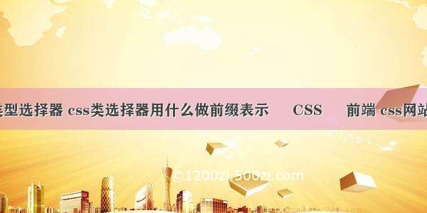 css相同类型选择器 css类选择器用什么做前缀表示 – CSS – 前端 css网站元素设计